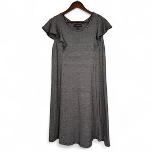 Lane Bryant Gray Striped Midi Dress